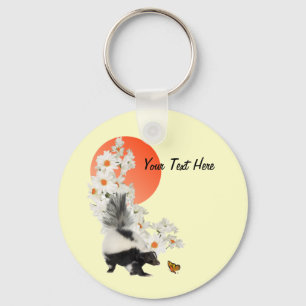 Skunks Need Time To Smell Flowers Too! Keychain