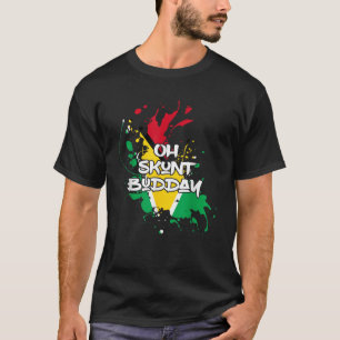 Skunt with Guyana Flag Funny Patriotic T-Shirt