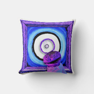 Skwot Above Assie the Barker Surreal Alien Throw Pillow