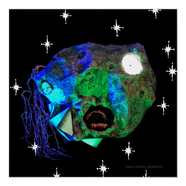 Skwot Above Master Asteroidhead with Stars Alien  Poster (Front)