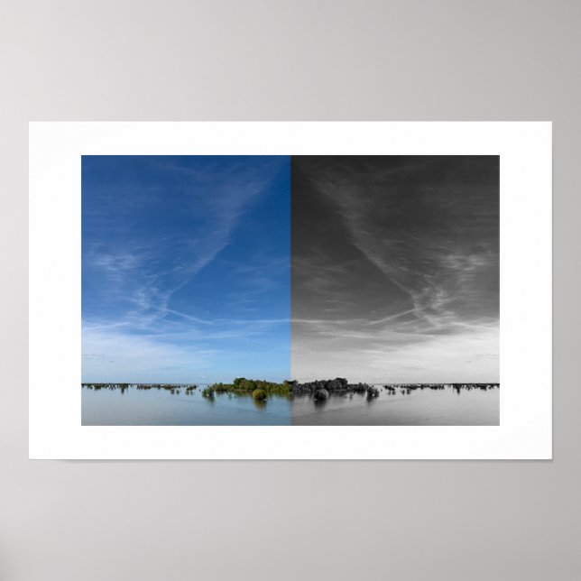 Sky Above Water Reflection Photography  Poster (Front)