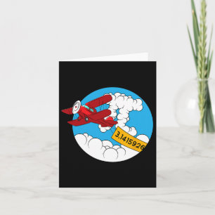 Sky Airplane Funny Maths Nerd Birthday Gift Pi Day Card