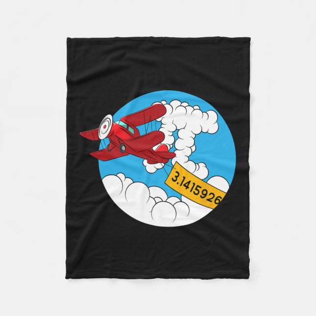 Sky Airplane Funny Maths Nerd Birthday Gift Pi Day Fleece Blanket (Front)