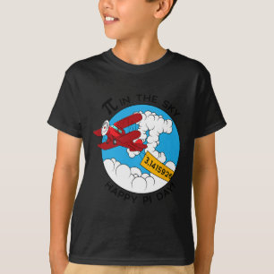 Sky Airplane Funny Maths Nerd Birthday Gift Pi Day T-Shirt