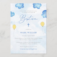Sky and Clouds Baptism With Yellow Balloons