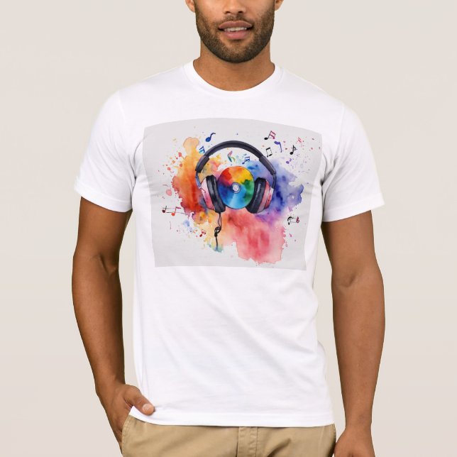 Sky Beats: DJ in the Clouds T-Shirt Design (Front)