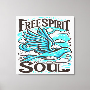 Sky Bird with Free Spirit and Soul Canvas Print