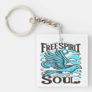 Sky Bird with Free Spirit and Soul Keychain