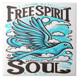 Sky Bird with Free Spirit and Soul Tile