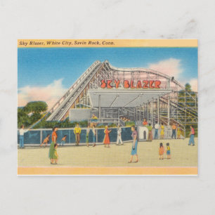 Sky Blazer Roller Coaster, Savin Rock, Connecticut Postcard