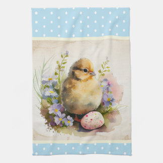 Sky bleu vintage chic serviette de cuisine de Pâqu