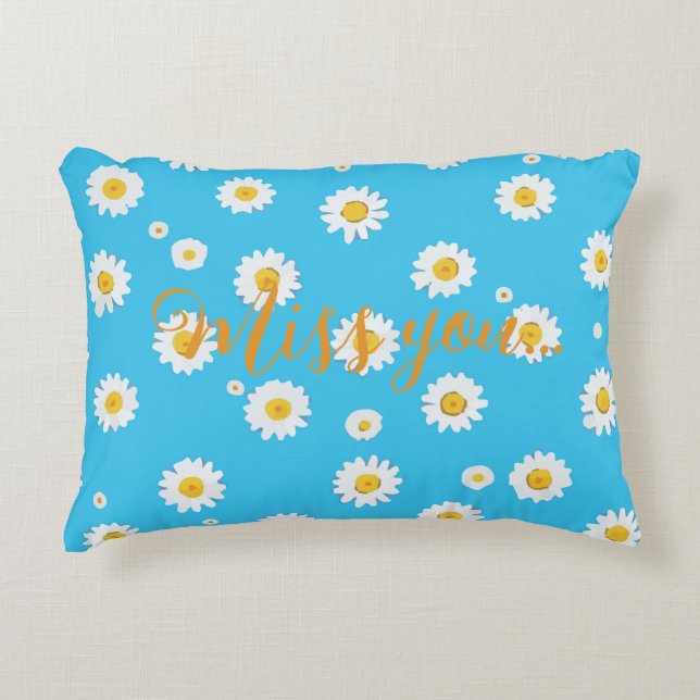 Sky Bloom Daisies Accent Pillow (Front)