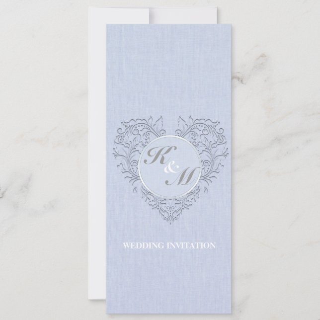 Sky Blu HeartyChic Invitation (Front)