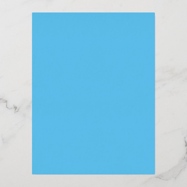  Sky Blue #5EC5F3, Blue Hosta Foil Holiday Postcard (Front)