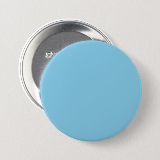 Sky Blue 87CEEB Colour - Option to Add Name 3 Inch Round Button (Front & Back)