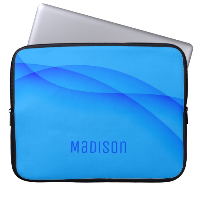 Sky Blue Abstract Background and Customization Laptop Sleeve (Front)