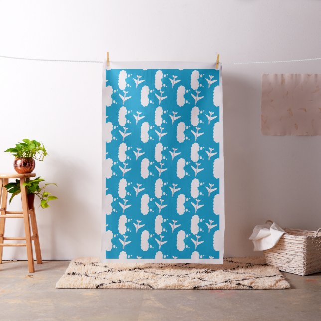 Sky Blue Airplane Pattern Fabric (In Situ)