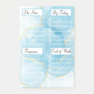 Sky Blue Alcohol Ink Abstract To Do List Post-it N Notes