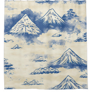 Sky Blue Alpine Mountain Scenic Watercolor