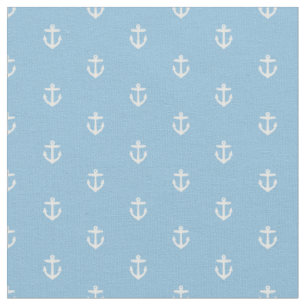 Sky Blue Anchor Print Fabric
