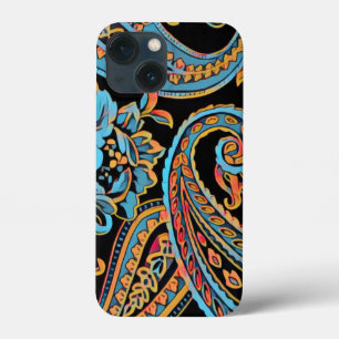 Sky Blue and Autumn Orange Vintage Paisley Case-Ma iPhone 13 Mini Case