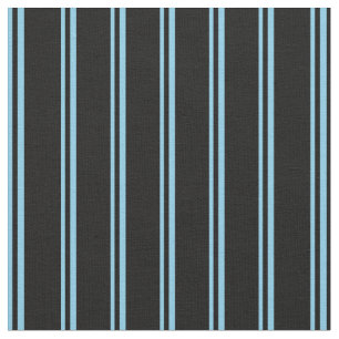 Sky Blue and Black Coloured Stripes/Lines Pattern Fabric