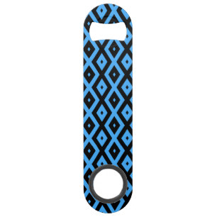 Sky blue and black diamond pattern bar key