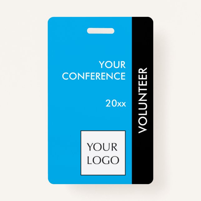 Sky Blue and Black Event Volunteer Logo Badge (Front)
