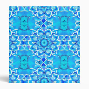 Sky Blue and Cobalt Batik Mandala Pattern Binder