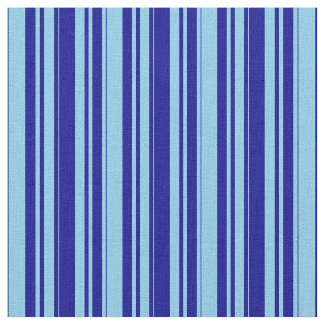 Sky Blue and Dark Blue Coloured Stripes Pattern Fabric (Close Up)