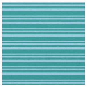 Sky Blue and Dark Cyan Coloured Lines Pattern Fabric