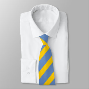 Sky Blue and Gold Vertically-Striped Tie
