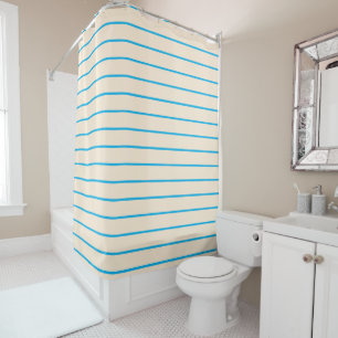 Sky Blue and Ivory Stripes Geometric Pattern 