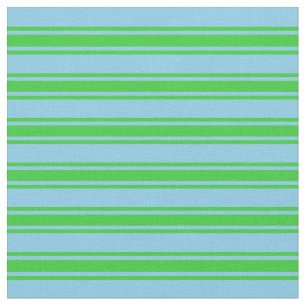 Sky Blue and Lime Green Lines Fabric