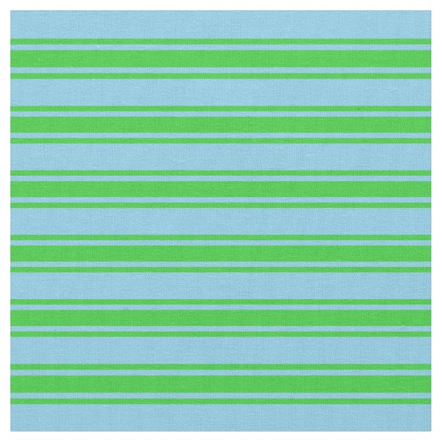 Sky Blue and Lime Green Lines Fabric (Close Up)
