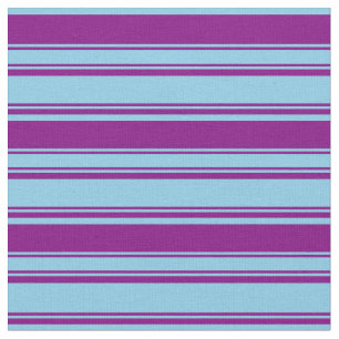Sky Blue and Purple Coloured Lines Pattern Fabric