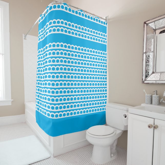 Sky Blue and white Modern bubble Waves (In Situ)