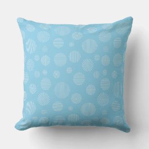 Sky Blue and White seamless Pattern Throw Pillow