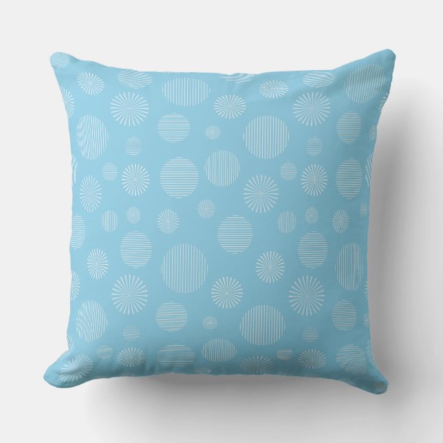 Sky Blue and White seamless Pattern Throw Pillow (Front)