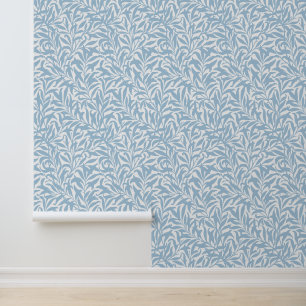 Sky Blue and White Willow Bough Wallpaper