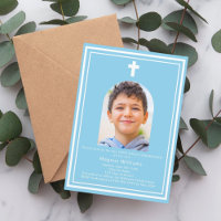Sky blue arch photo boy First Holy Communion
