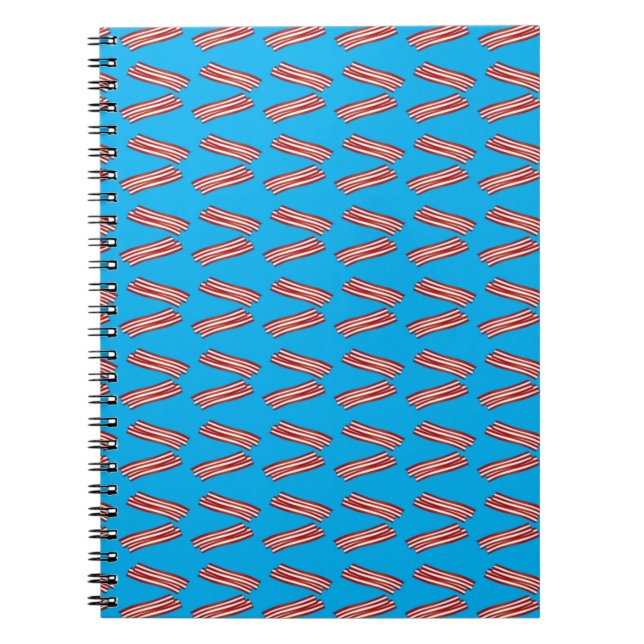 Sky blue bacon pattern notebook (Front)