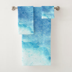 sky blue bath towel set