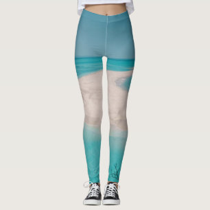 "Sky Blue Beach Vibes Leggings - Perfect