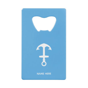 Sky Blue Bottle Opener Custom Text Bar Key Gift Credit Card Bottle Opener