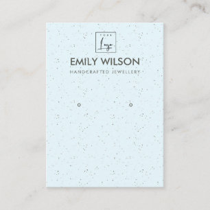 SKY BLUE CERAMIC TEXTURE EARRING DISPLAY LOGO BUSI BUSINESS CARD