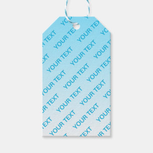 Sky Blue (changeable colour!) Ombre & Text Pattern Gift Tags