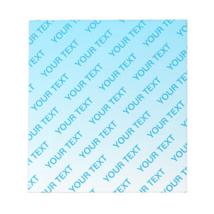 Sky Blue (changeable colour!) Ombre & Text Pattern Notepad