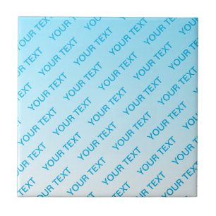 Sky Blue (changeable colour!) Ombre & Text Pattern Tile