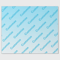 Sky Blue (changeable colour!) Ombre & Text Pattern
